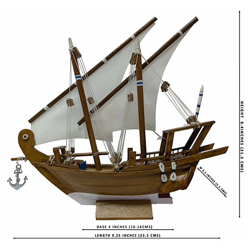 Natural Wood Kotiya Wooden Model Boat, For Decor