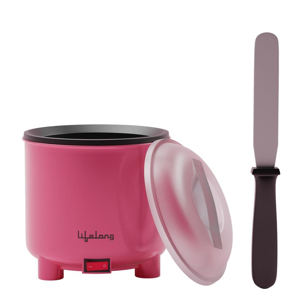 Lifelong Wax Heater With Wax Applicator Spatula For Waxing For Women | One Touch Operation Wax Heater Machine For Smooth Hair(llewh18) - Color: Pink