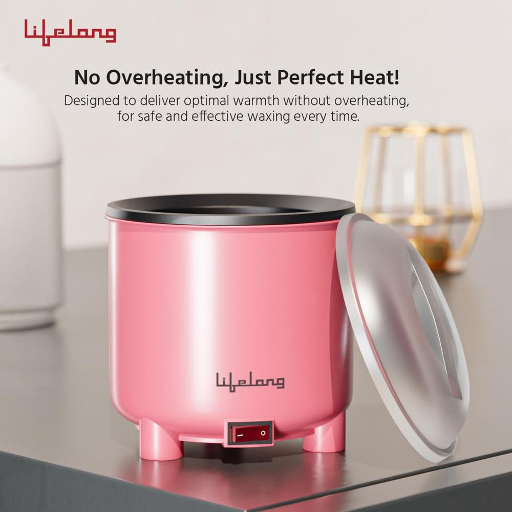 Lifelong Wax Heater with Wax Applicator Spatula for Waxing for Women | One Touch Operation Wax Heater Machine for Smooth Hair(LLEWH18)