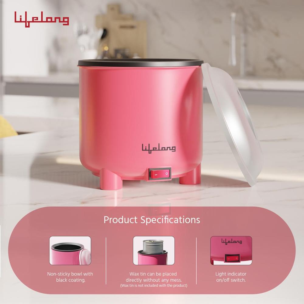 Lifelong Wax Heater with Wax Applicator Spatula for Waxing for Women | One Touch Operation Wax Heater Machine for Smooth Hair(LLEWH18)