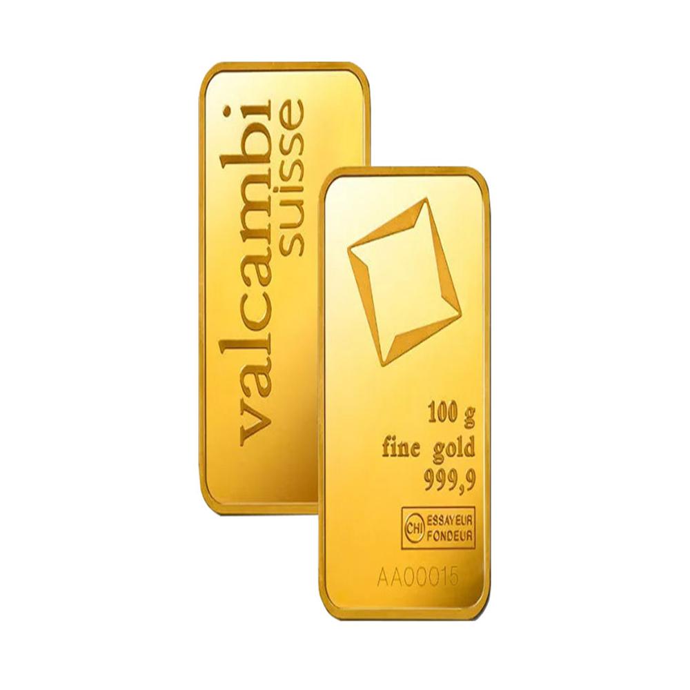 Valcambi suisse 100gm gold biscuits