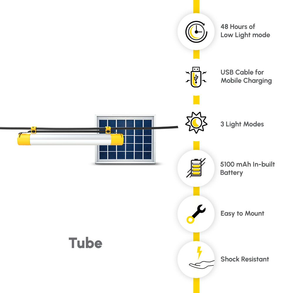 Sun King Portable emergency Solar Tube Light with Mobile Phone Charging