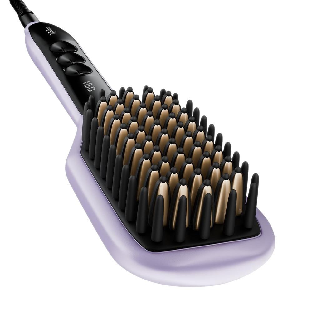 Lifelong Hair Straightening Brush | Hot Brush Comb For Women | Straightening Machine With Adjustable Heat Settings | Styling Brush With Keratin Ceramic Bristles | 1 Year Warranty