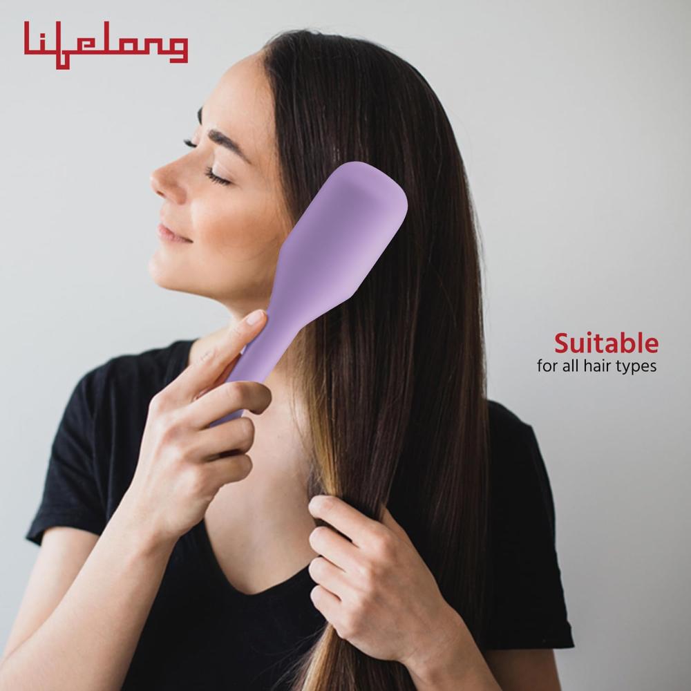 Lifelong Hair Straightening Brush | Hot Brush Comb For Women | Straightening Machine With Adjustable Heat Settings | Styling Brush With Keratin Ceramic Bristles | 1 Year Warranty