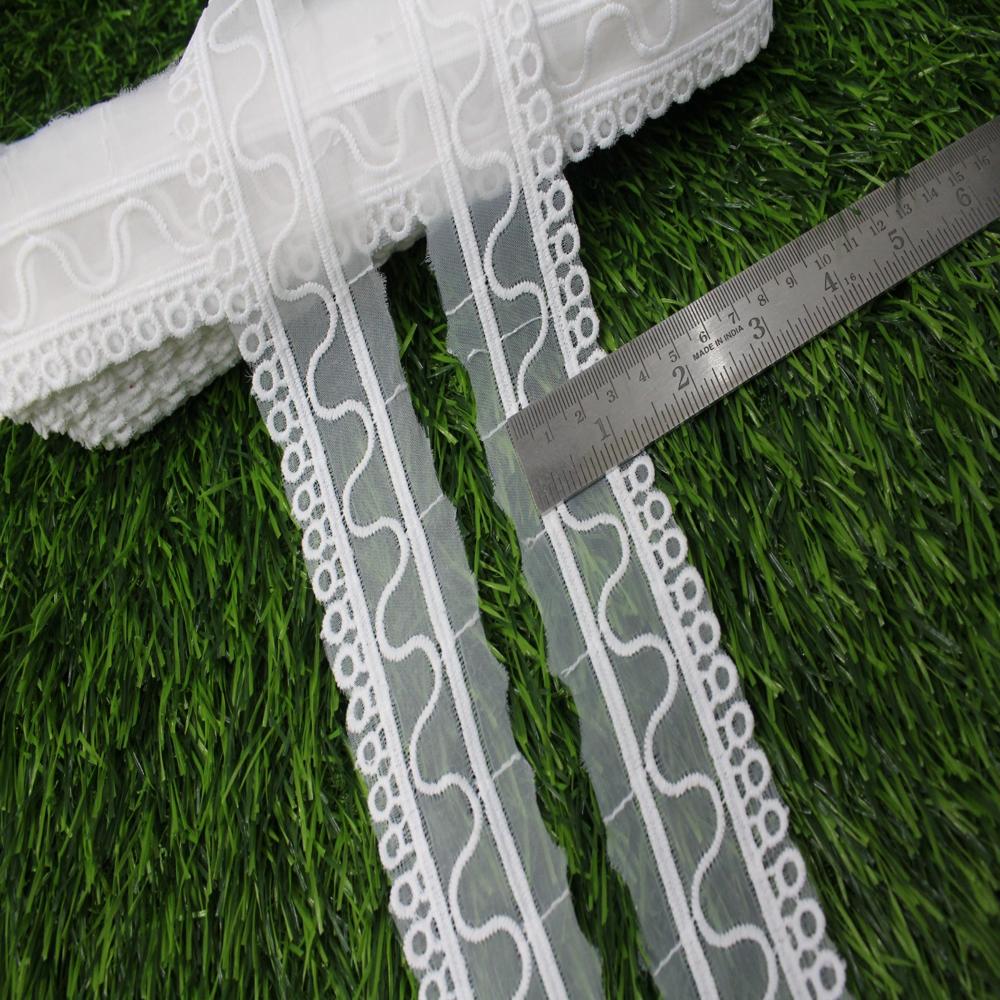 Wite Net Embroidery Fancy Dress Lace