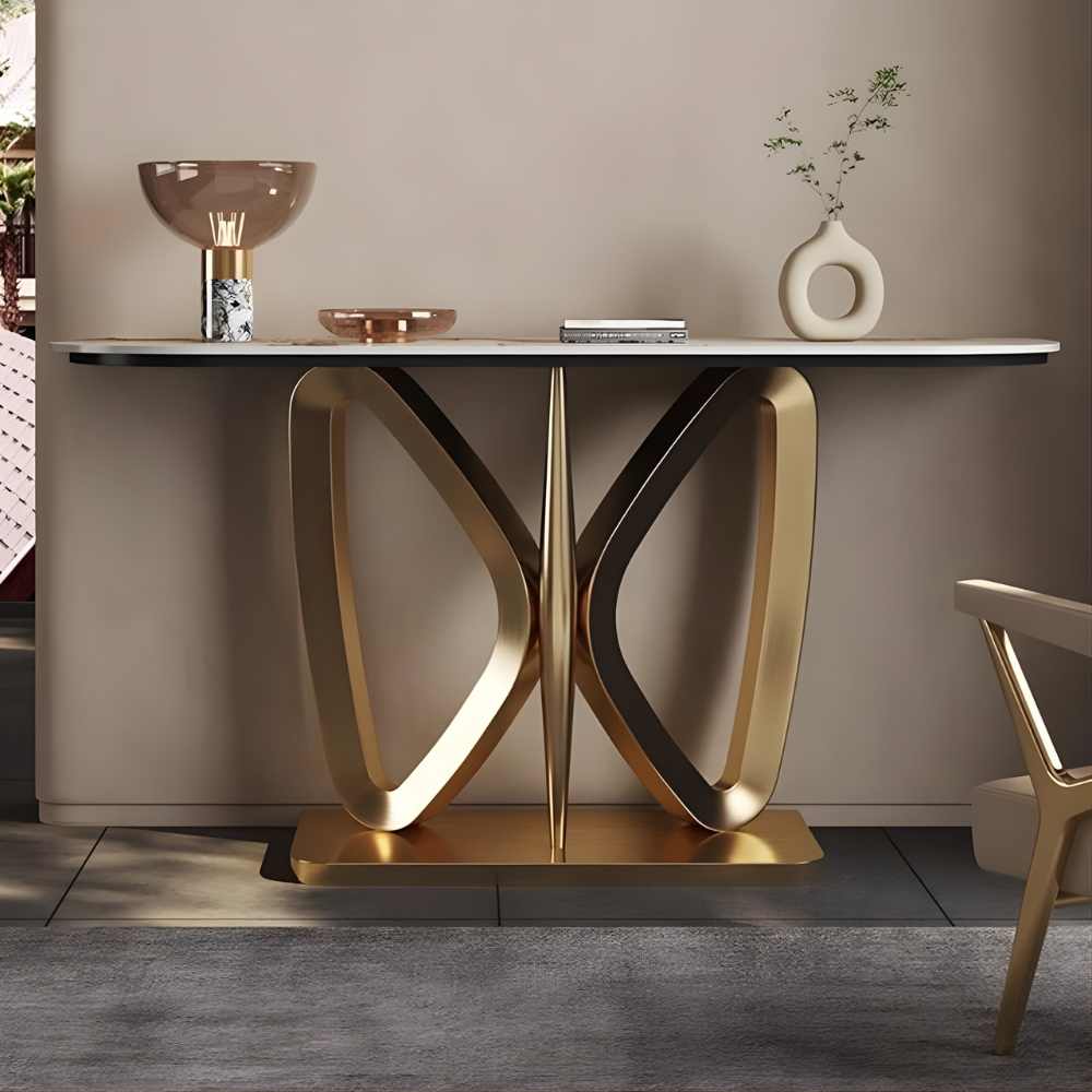 BEEDS Console322 Luxury Designer Console Table with Marble Finish