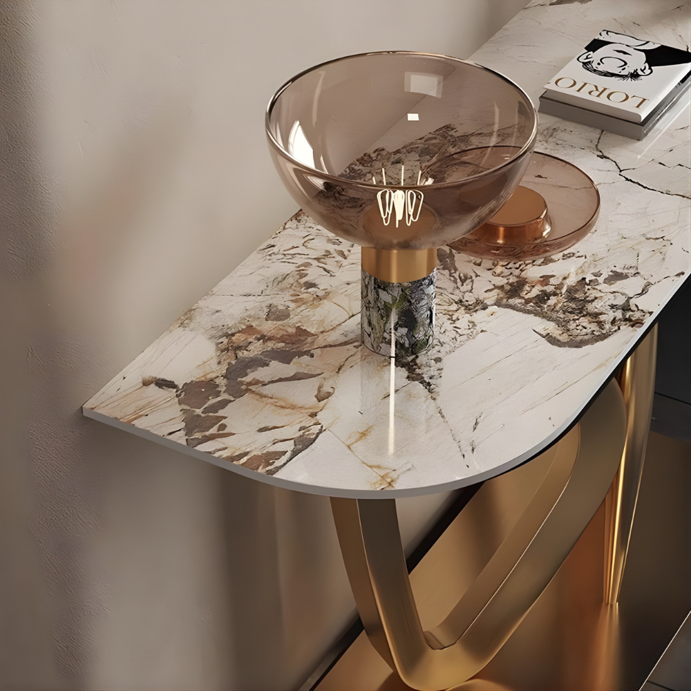BEEDS Console322 Luxury Designer Console Table with Marble Finish