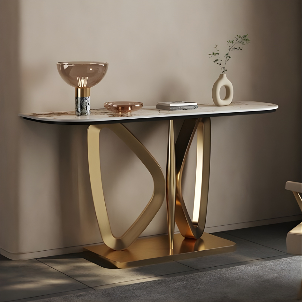 BEEDS Console322 Luxury Designer Console Table with Marble Finish