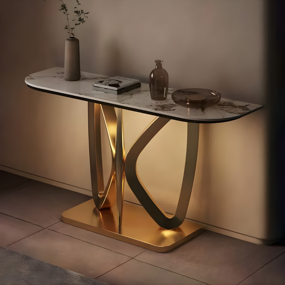 BEEDS Console322 Luxury Designer Console Table with Marble Finish