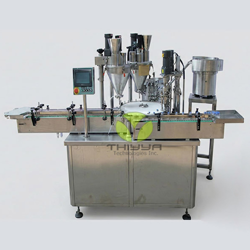 Automatic Dual Head Augur Powder Filling Cum Dual Head Screw Capping Machine