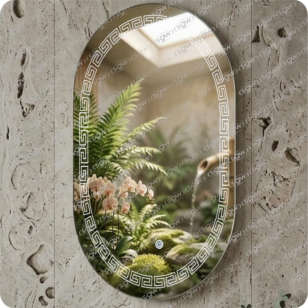 Stylish Capsule Shape Led Mirror - Color: Yellow