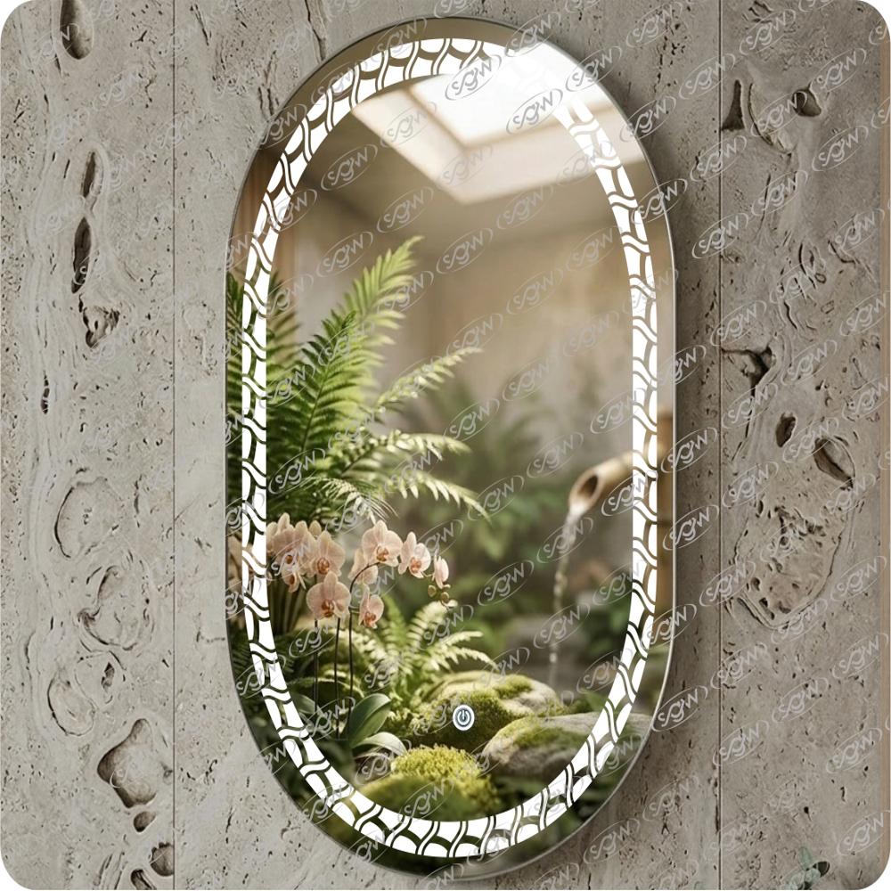 Stylish Capsule Shape Led Mirror - Color: Yellow