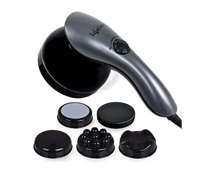 Lifelong LLM171 Electric Handheld Pain Relief Full Body Massager for Neck, Back, Leg & Foot, Gray LLM171