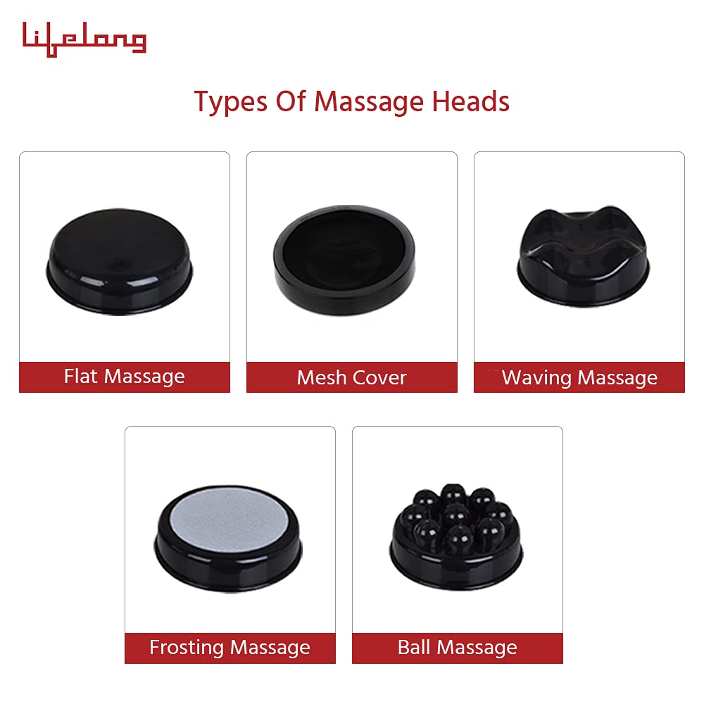 Lifelong LLM171 Electric Handheld Pain Relief Full Body Massager for Neck, Back, Leg & Foot, Gray LLM171