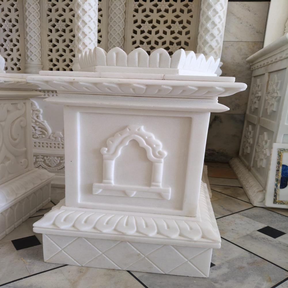 Vaitnam white marble tulsi pot 