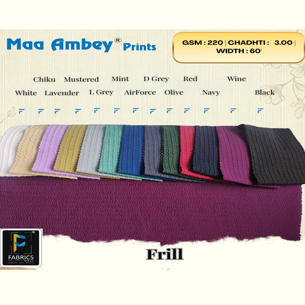 Frill Fabric - Color: Multi Colours