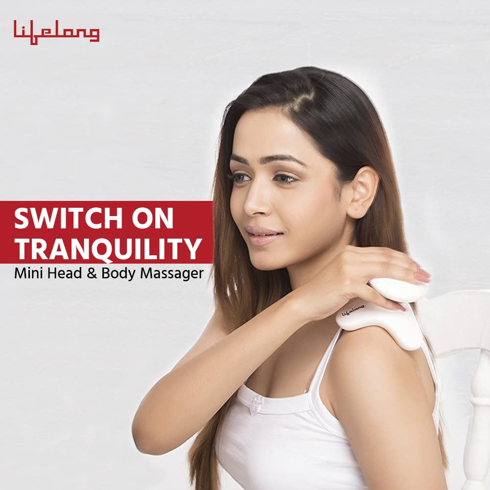 Lifelong Battery Powered Mini Head and Body Massager, Brown LLM09