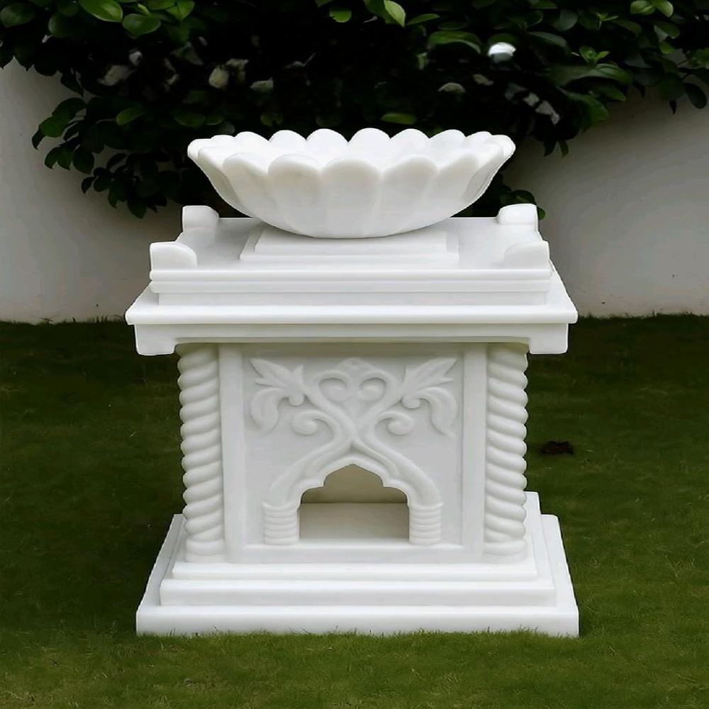 Decorative Marble Tulsi Pot