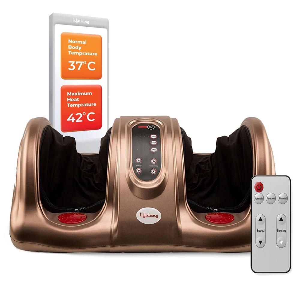 Lifelong Foot Massager Machine For Pain Relief With Heat & Kneading Function - Also Used As Leg Calf Massager(LLM81)