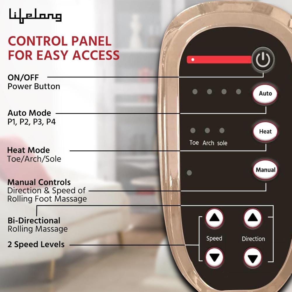 Lifelong Foot Massager Machine For Pain Relief With Heat & Kneading Function - Also Used As Leg Calf Massager(LLM81)