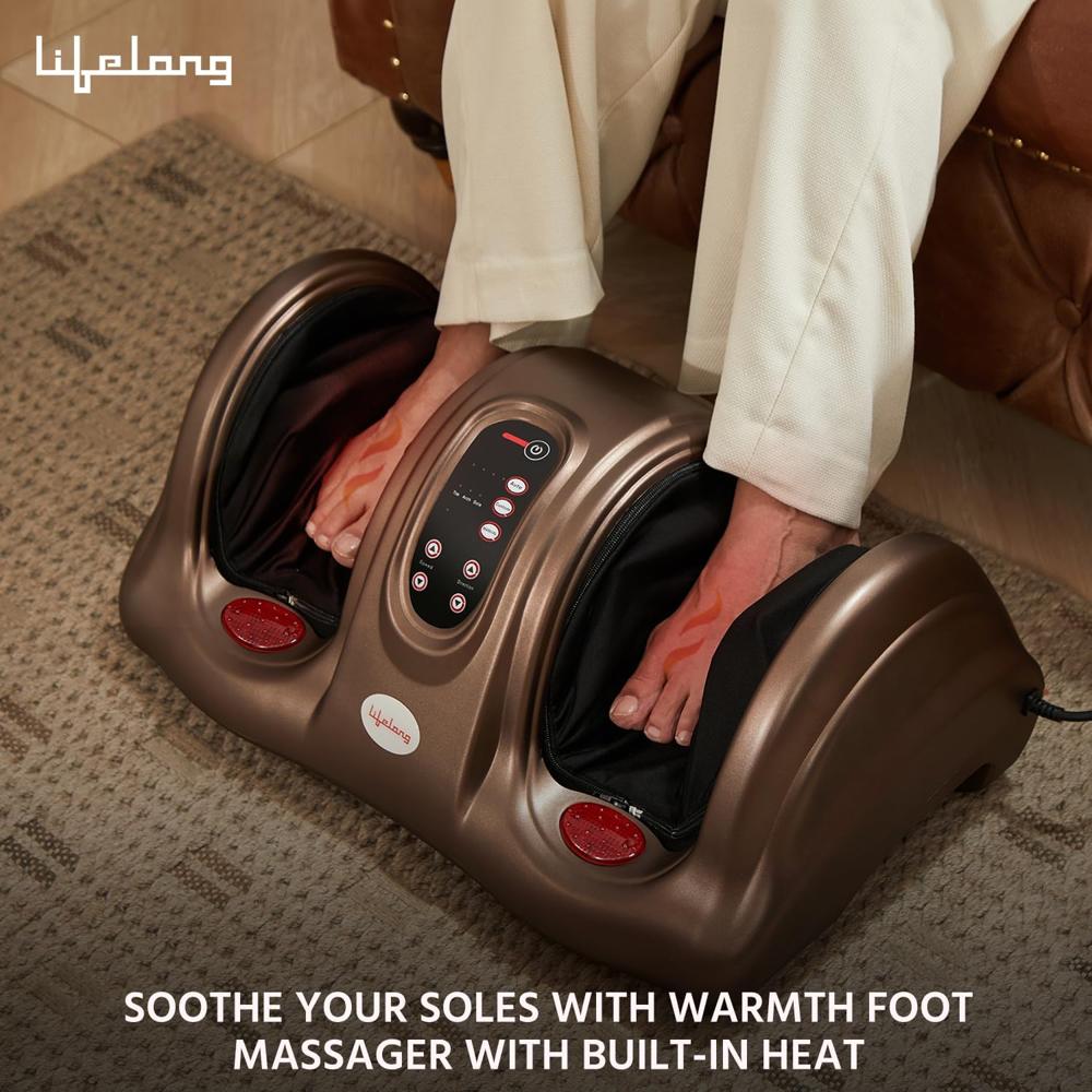 Lifelong Foot Massager Machine For Pain Relief With Heat & Kneading Function - Also Used As Leg Calf Massager(LLM81)
