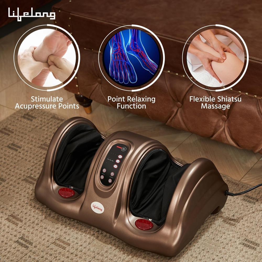 Lifelong Foot Massager Machine For Pain Relief With Heat & Kneading Function - Also Used As Leg Calf Massager(LLM81)
