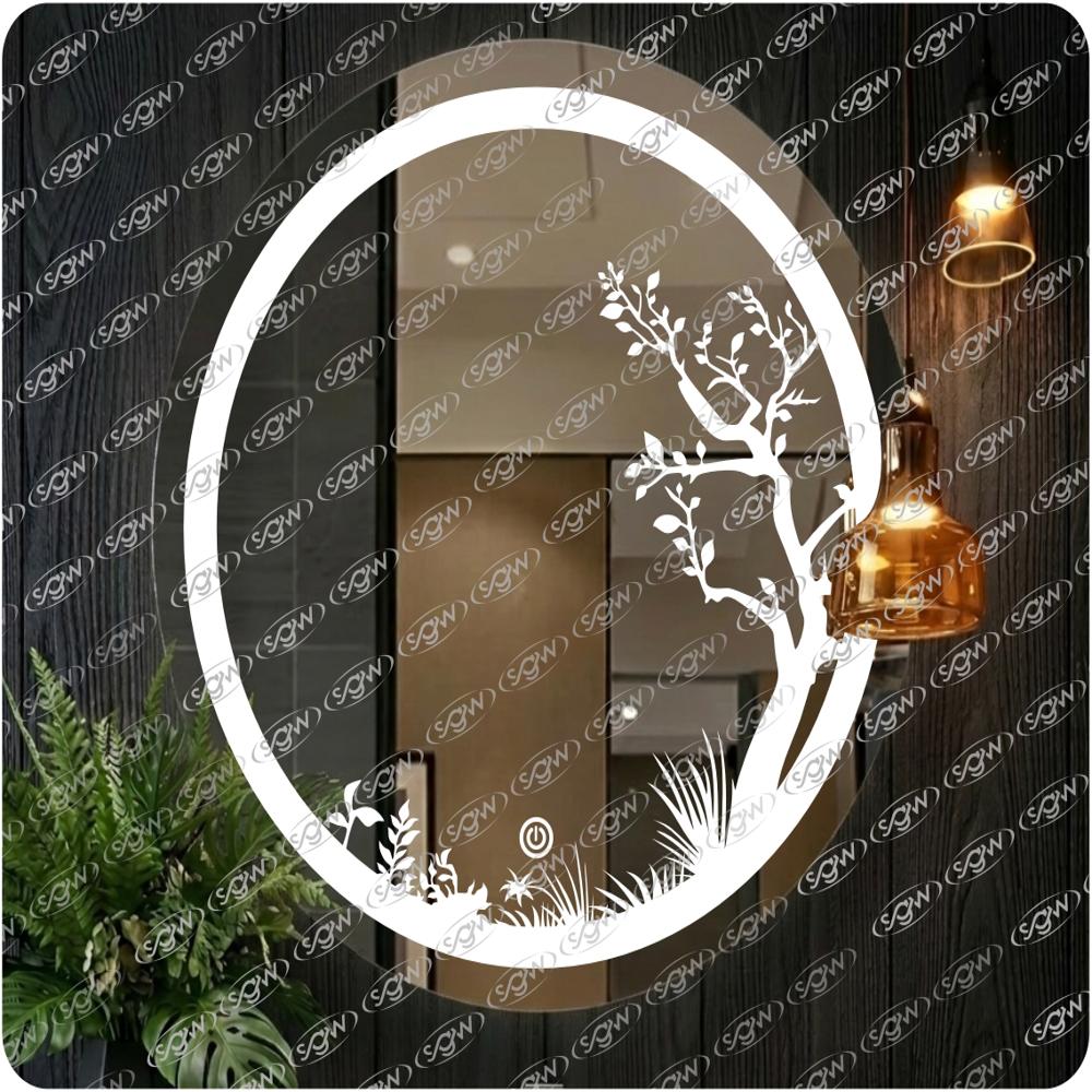 Frameless LED Round Mirror