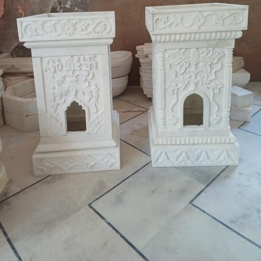 Marble Tulsi Planter Pot