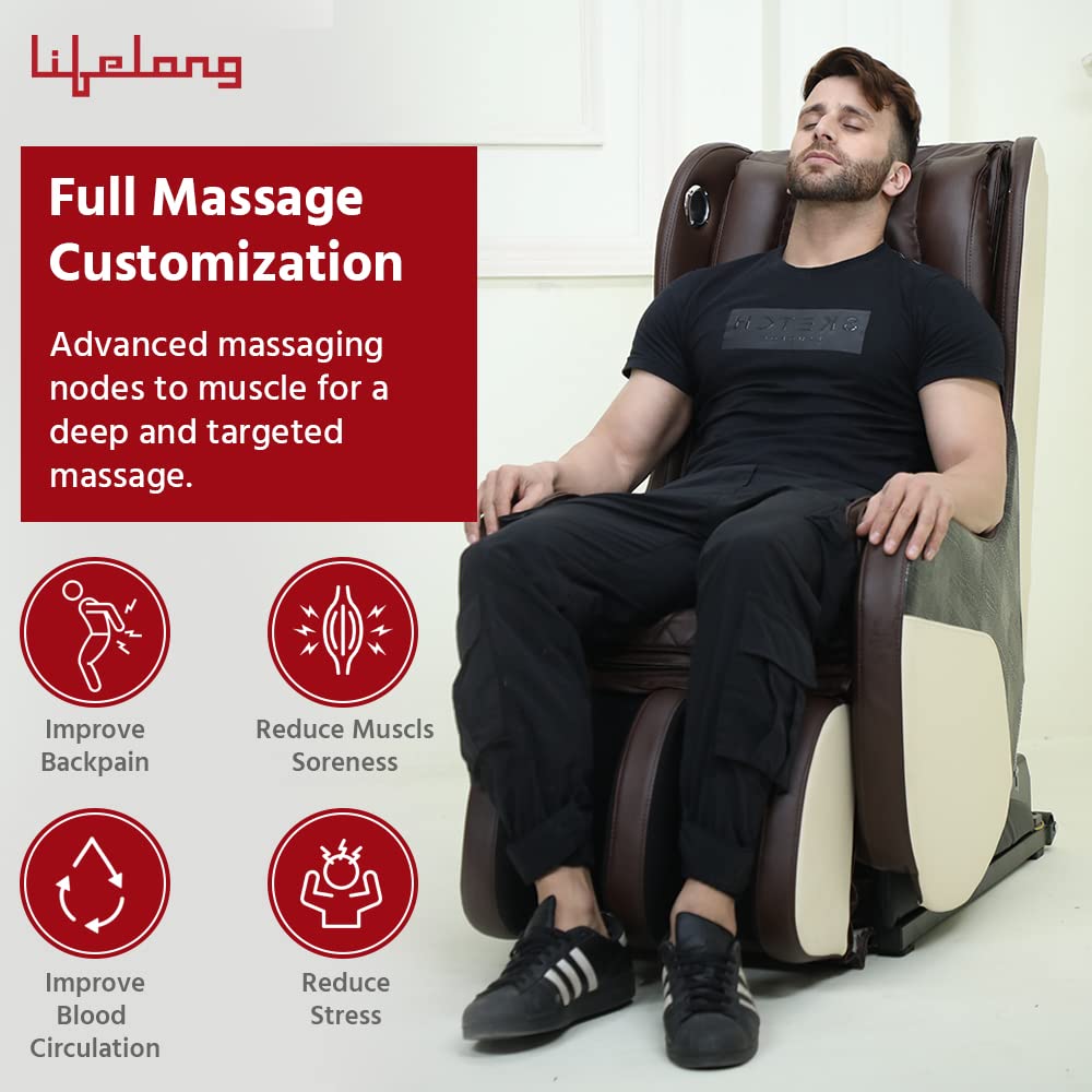 Lifelong LLM549 Full Body Massage Chair with Recliner and powerful 3D back and Leg Massage for Home| Massage chair