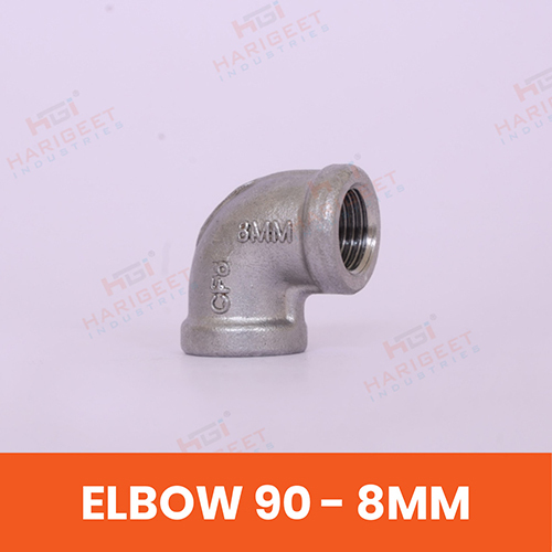 8 Mm Stainless Steel Elbow - Color: Silver