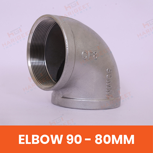 80 Mm Stainless Steel Elbow - Color: Grey