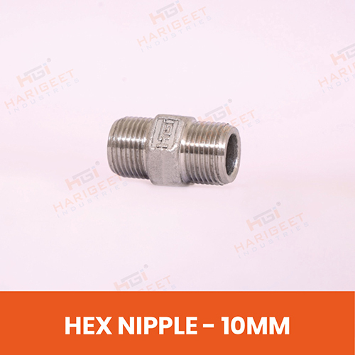 Stainless Steel Hex Nipple - Color: Golden