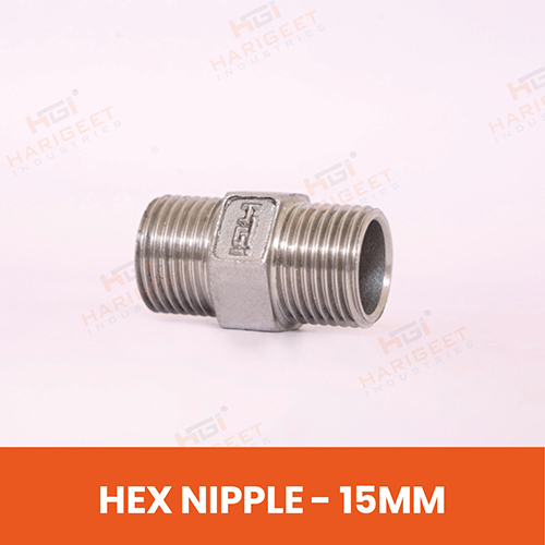 Stainless Steel Hex Nipple - Color: Golden