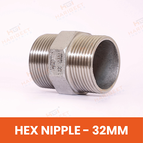 32 Mm Stainless Steel Hex Nipple - Coating Type: Nickel Plated