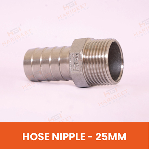 25 Mm Stainless Steel Hose Nipple - Color: Golden