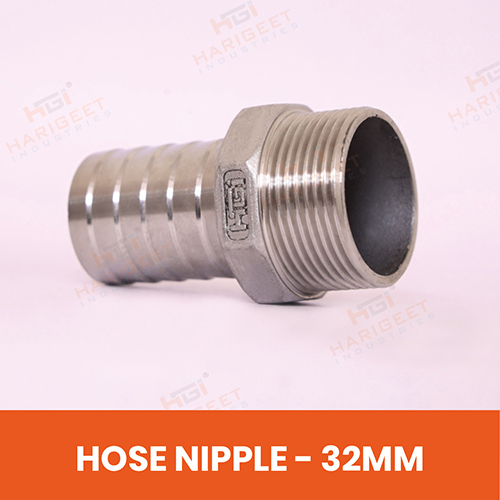32 Mm Stainless Steel Hose Nipple - Color: Golden