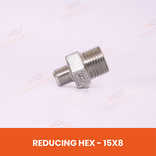 Stainless Steel Reducing Hex Nipple - Coating Type: Zinc Coated