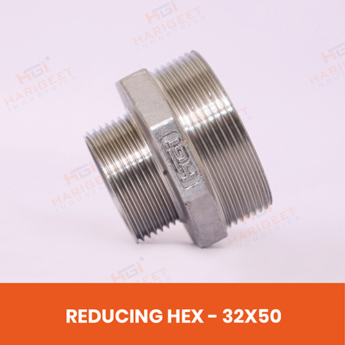 Stainless Steel Reducing Hex Nipple - Bend Radius: Rigid Fitting