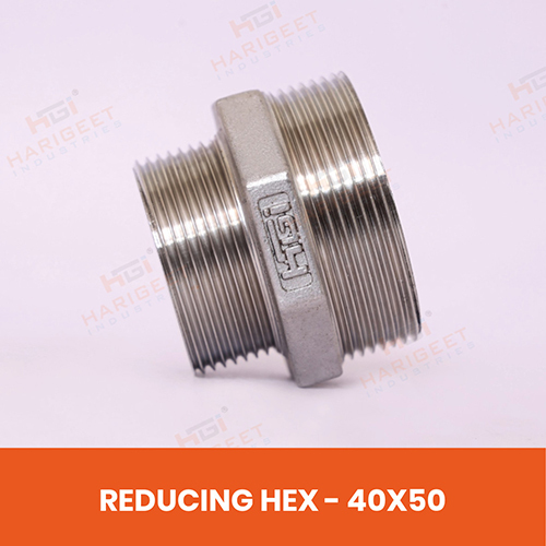 Stainless Steel Reducing Hex Nipple - Coating Type: Zinc Coated