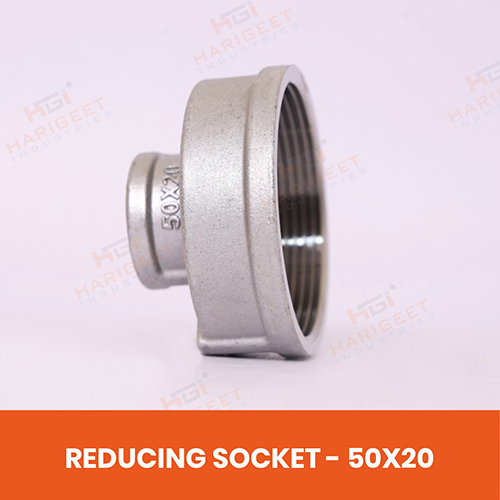 Stainless Steel Reducing Socket - Ss 304/316, 33mm X 25mm, Silver Grey | Threaded Female, Zinc Coated, Pressure 16 Bar