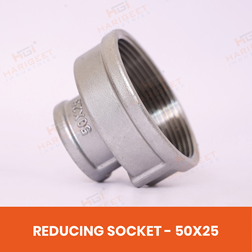 Stainless Steel Reducing Socket - SS 304/316, 34mm x Reduced, Zinc Coated, Threaded Female Connection, 20 Bar Pressure