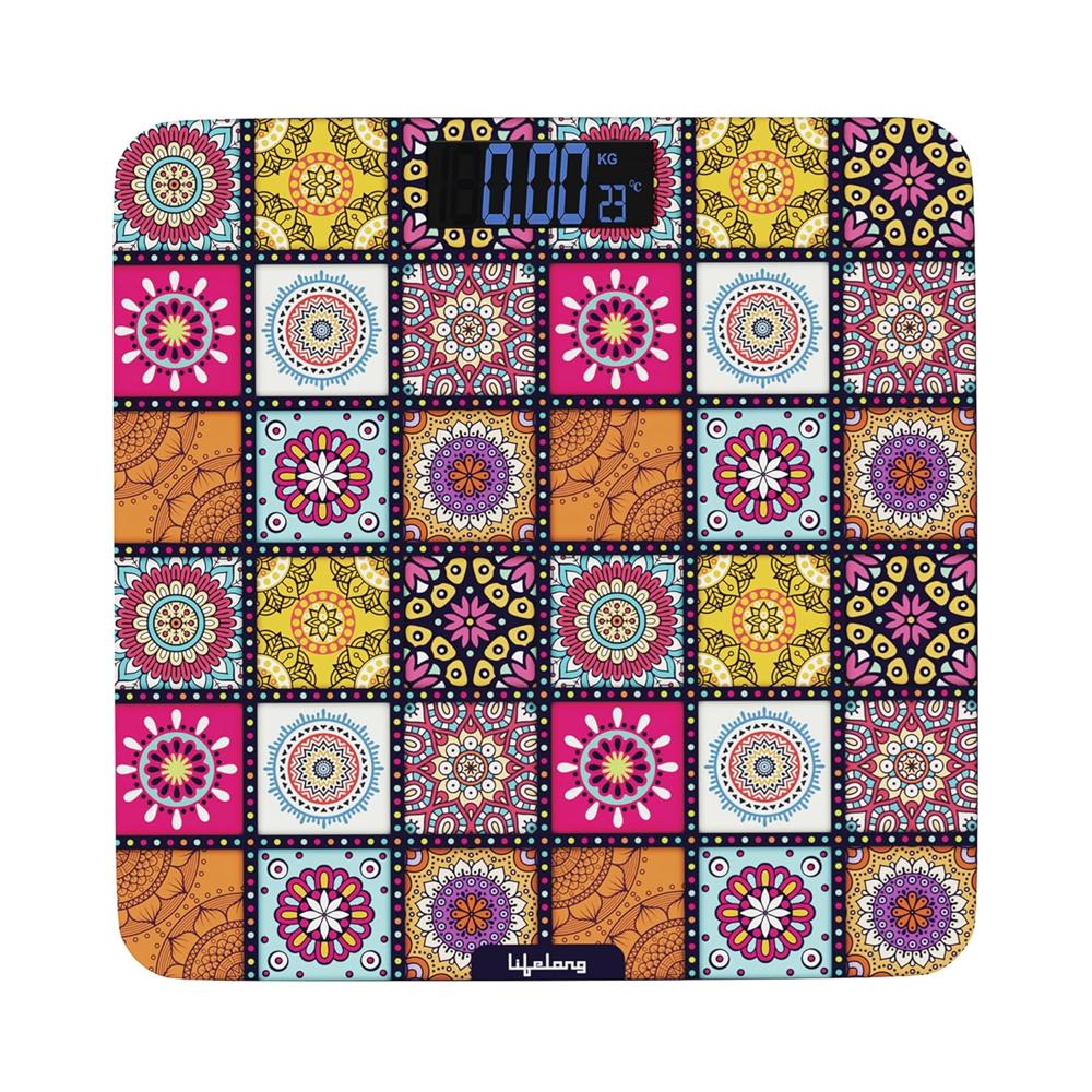 Lifelong Mystical LLWS63 Weighing Scale (Indian Cultural Series - Rajasthan Urban)|Digital Weight Machine for Body Weight|Thick Tempered