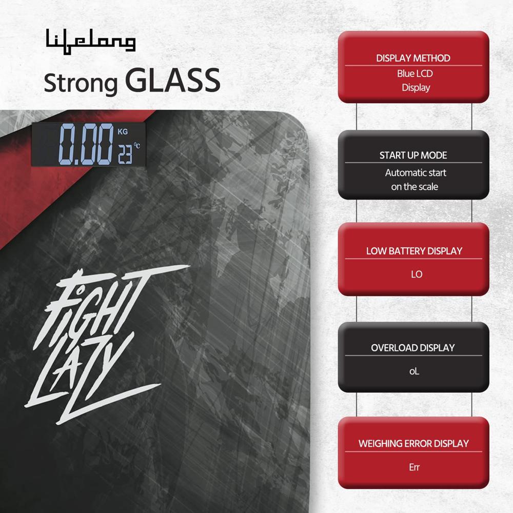 Lifelong ActiveFlex Weighing Scale (Fight Lazy Series LLWS45- Active Black)|Digital Weight Machine for Body