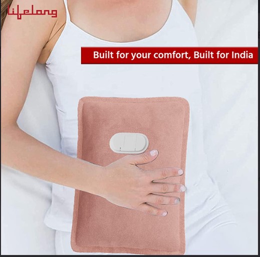 Lifelong LLM612 Hot Water Bag for Full Body Pain Relief|Dual Insulation Silicon Technology Massager (Pink)