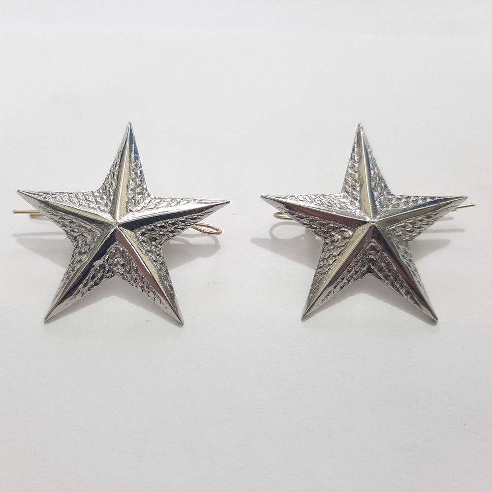 Dotted Brass Star Emblem Badge