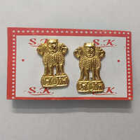 Brass Ashok Stambh Shoulder Badge
