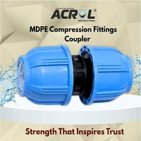 Mdpe Compression Fittings Coupler - Bend Radius: N/a (used For Straight Coupling)