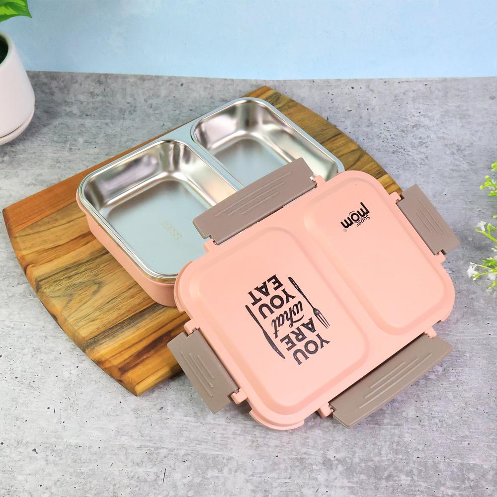 Supermom 2 Partition Stainless Steel Lunch Box - Application: Home & Kitchen