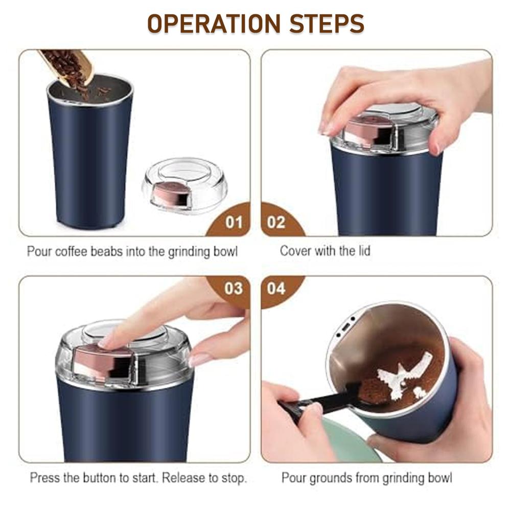 Stainless Steel Coffee Grinder Machine 300w (Multi Blades Grinder) - Application: Home & Kitchen