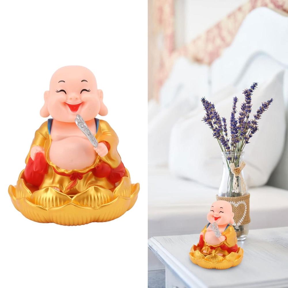 Solar Power Moving Buddha Car Ornament (1 Pc) - Color: Mix